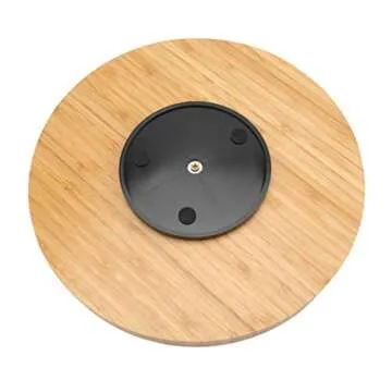 Fasmov 12 Inches Diameter Bamboo Lazy Susan Turntable, Spin Thicken Round Wood Tray Rotating Spice Rack for Kitchen Pantry Countertop Table