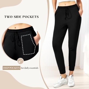 Women's Fleece Lined Joggers - Warm & Cozy With Pockets