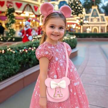 ONECOCOA Toddler Purse - Perfect Gift for 3-8 Year Old Girls, Mini Mouse Ears Design