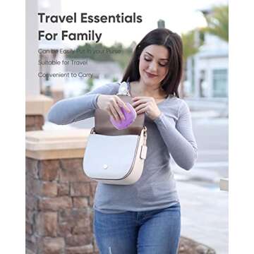 Holii Travel Pill Organizer, 8 Compartments Portable Pill Case, Daily Pill Box to Hold Vitamins, Small Pill Container for Pocket Purse Medicine Organizer（Purple）