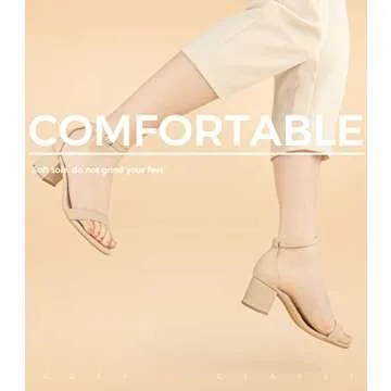 ElElax Nude Chunky Heels - Stylish Comfort for All Occasions
