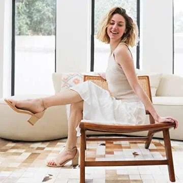 ElElax Nude Chunky Heels - Stylish Comfort for All Occasions