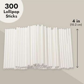 300 Pack of Durable 4-Inch Cake Pop Sticks for Treats