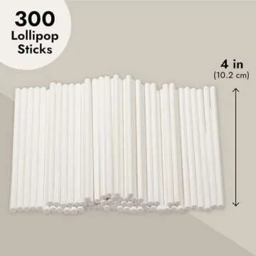 300 Pack of Durable 4-Inch Cake Pop Sticks for Treats