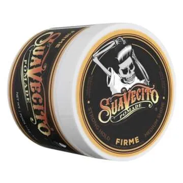 Suavecito Pomade Firme (Strong) Hold 4 Oz, 1 Pack - Strong Hold Hair Pomade For Men - Medium Shine Water Based Flake Free Hair Gel - Easy To Wash Out - All Day Hold For All Hair Styles