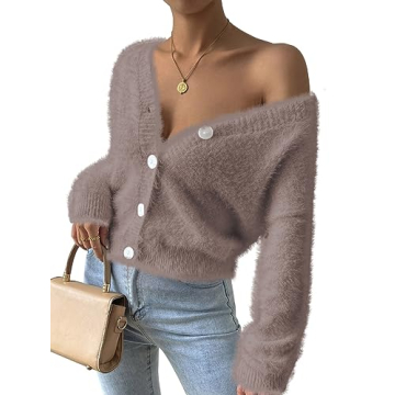 Chic Pink Queen Women's Cardigan Batwing Long Sleeve Sweater