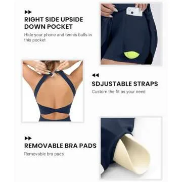 Versatile Tennis Dress with Built-in Shorts & Pockets