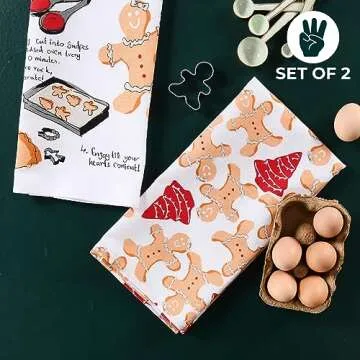 Folkulture Christmas Kitchen Towels Set- Perfect Gifts
