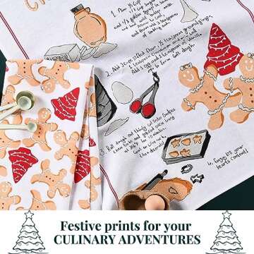 Folkulture Christmas Kitchen Towels Set of 2 for Christmas Decorations, 26x20 Decorative Dish Towels for Kitchen, Modern Red Tea Towel or Dishcloths Sets as Gifts for Mom for Famrhouse Kitchen Décor
