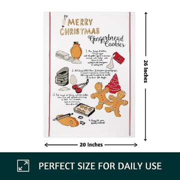 Folkulture Christmas Kitchen Towels Set of 2 for Christmas Decorations, 26x20 Decorative Dish Towels for Kitchen, Modern Red Tea Towel or Dishcloths Sets as Gifts for Mom for Famrhouse Kitchen Décor