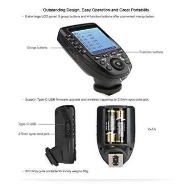 Godox Xpro-N TTL Wireless Flash Trigger Transmitter for Nikon, 1/8000s HSS, TTL-Convert-Manual Function, Large Screen, 5 Dedicated Group Buttons, 11 Customizable Functions with Cleaning Kit
