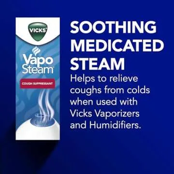 Vicks Warm Steam Vaporizer Bundle with 8 Oz VapoSteam Liquid Cough Suppressant, Helps Relieve Coughing, for Use in Vicks Vaporizers and Humidifiers