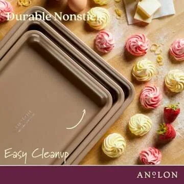 Analon Nonstick Baking Sheets Set - 3 Piece Cookie Set