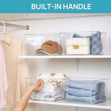 Vtopmart 6 Pack Clear Storage Bins for Home Organization