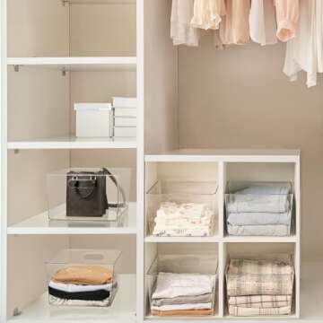 Vtopmart 6 Pack Clear Storage Bins for Home Organization