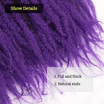 KGBFASS Afro Marley Twist Hair 18Inch Marley Hair for Twists 3Packs Synthetic Kinkys Twist Braiding Hair Extension(#T1B/Purple)