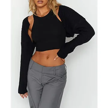 Sdencin Women Knit Crop Cardigan for Stylish Comfort