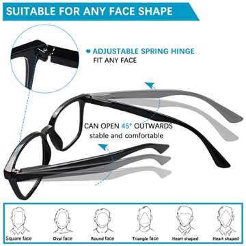 CLASAGA Stylish Blue Light Reading Glasses for All