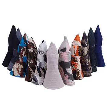 Outdoor Sun Hat, Waterproof Fishing Hat Sun Protection Summer Boonie for Man and Women Foldable Bucket Hat for Hiking (Camouflage Pink Women)