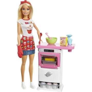 Barbie Doll with Oven & Rising Food Playset