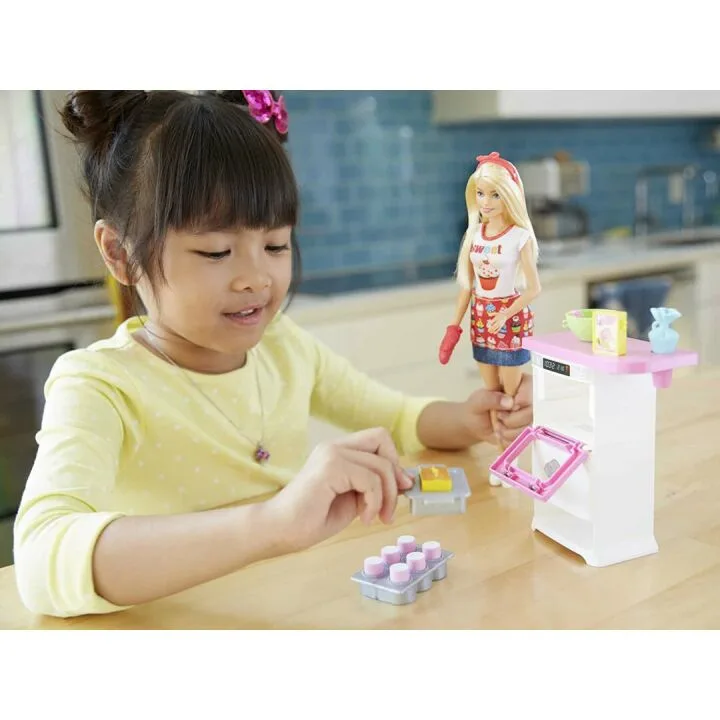 Barbie Doll with Oven & Rising Food Playset