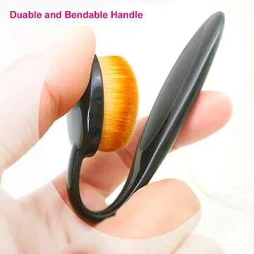 JOSALINAS Oval Makeup Brush Set Upgraded 3pcs Fast Flawless Application Toothbrush Foundation Concealer Blusher Liquid Cream Powder Cosmetic Blending Tools