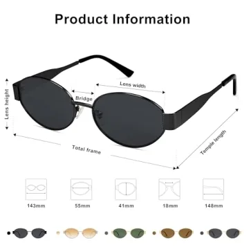 SOJOS Retro Oval Sunglasses for Women Stylish UV400 Shades