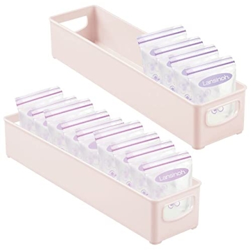mDesign Light Pink Storage Organizer Bins for Kitchen & Baby Food
