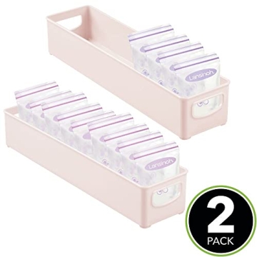 mDesign Light Pink Storage Organizer Bins for Kitchen & Baby Food
