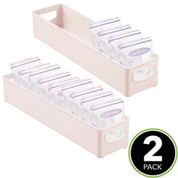 mDesign Light Pink Storage Organizer Bins for Kitchen & Baby Food
