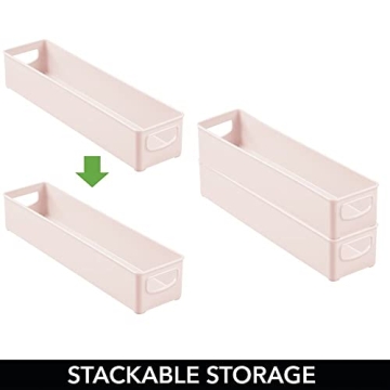 mDesign Light Pink Storage Organizer Bins for Kitchen & Baby Food