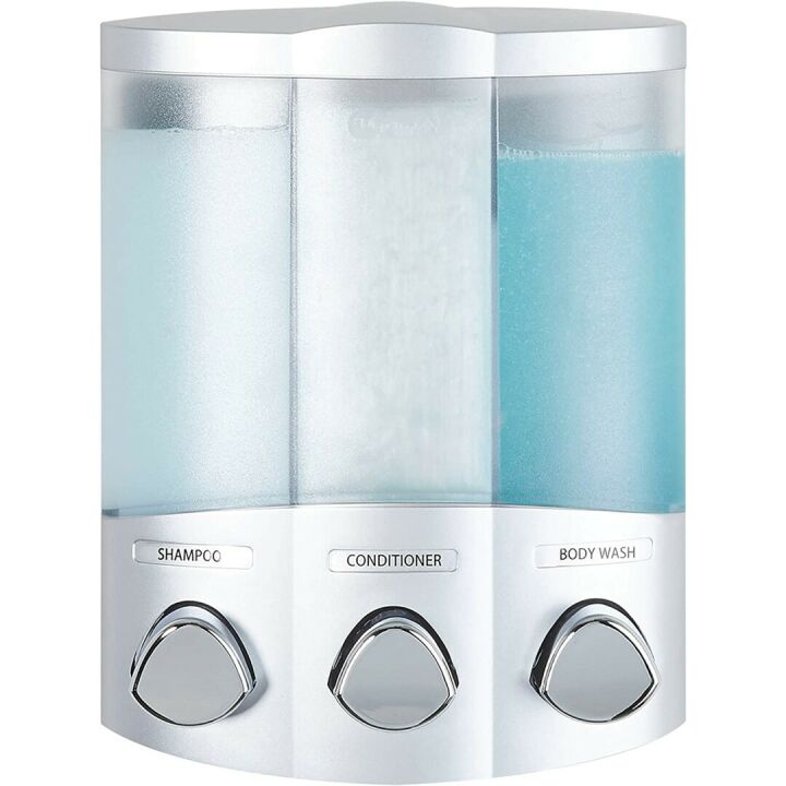 Better Living Satin Silver 3-Chamber Shower Dispenser