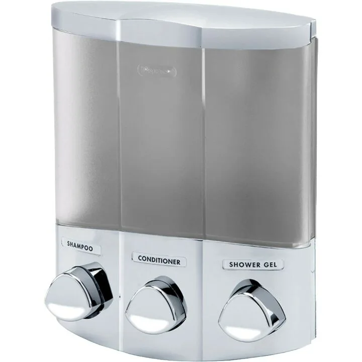 Better Living Satin Silver 3-Chamber Shower Dispenser