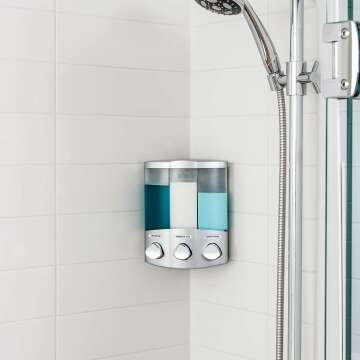 Better Living Satin Silver 3-Chamber Shower Dispenser