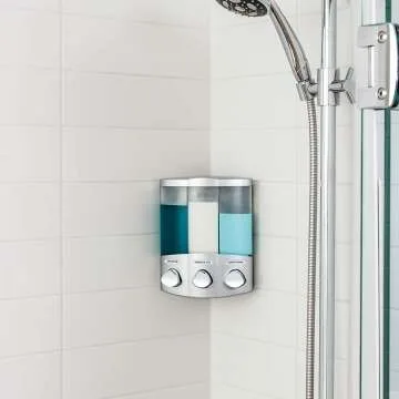 Better Living Satin Silver 3-Chamber Shower Dispenser