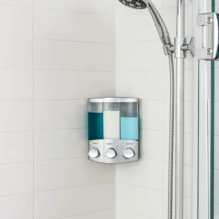 Better Living Satin Silver 3-Chamber Shower Dispenser