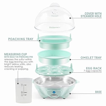 Elite Gourmet Easy Egg Cooker Perfect for Every Egg Lover