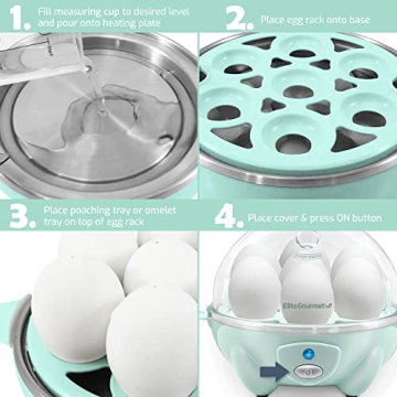 Elite Gourmet Easy Egg Cooker Perfect for Every Egg Lover