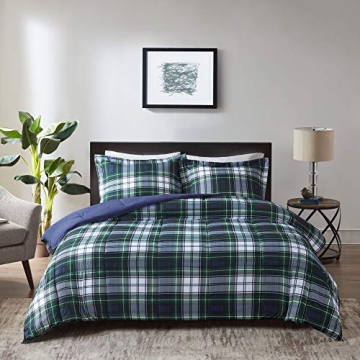 Madison Park Essentials Comforter Set, Navy Plaid, Twin/TwinXL