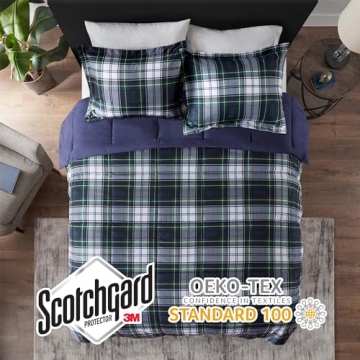 Madison Park Essentials Comforter Set, Navy Plaid, Twin/TwinXL