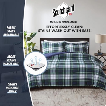 Madison Park Essentials Comforter Set, Navy Plaid, Twin/TwinXL