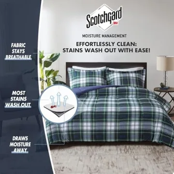 Madison Park Essentials Comforter Set, Navy Plaid, Twin/TwinXL