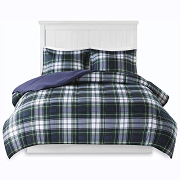 Madison Park Essentials Comforter Set, Navy Plaid, Twin/TwinXL