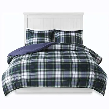 Madison Park Essentials Comforter Set, Navy Plaid, Twin/TwinXL
