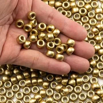 Gxueshan 1000 Pcs Acrylic Gold Pony Beads for DIY Jewelry
