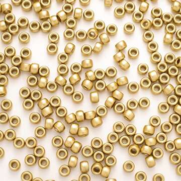 Gxueshan 1000 Pcs Acrylic Gold Pony Beads for DIY Jewelry