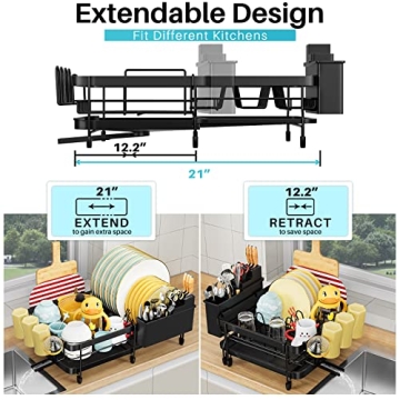 YKLSLH Expandable Dish Drying Rack for Efficient Drying