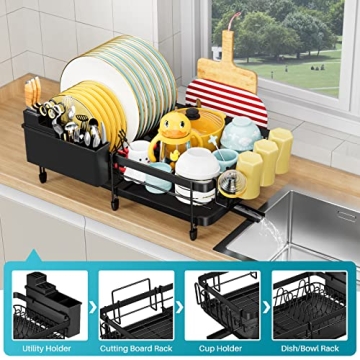 YKLSLH Expandable Dish Drying Rack for Efficient Drying