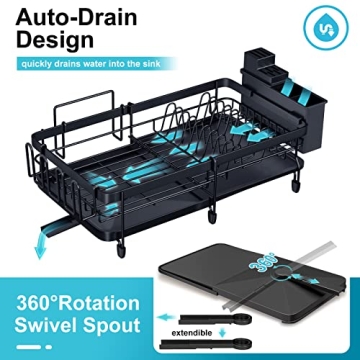 YKLSLH Expandable Dish Drying Rack for Efficient Drying