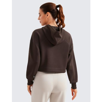 CRZ YOGA Women's Cropped Hoodie - Soft & Chic Sweatshirt